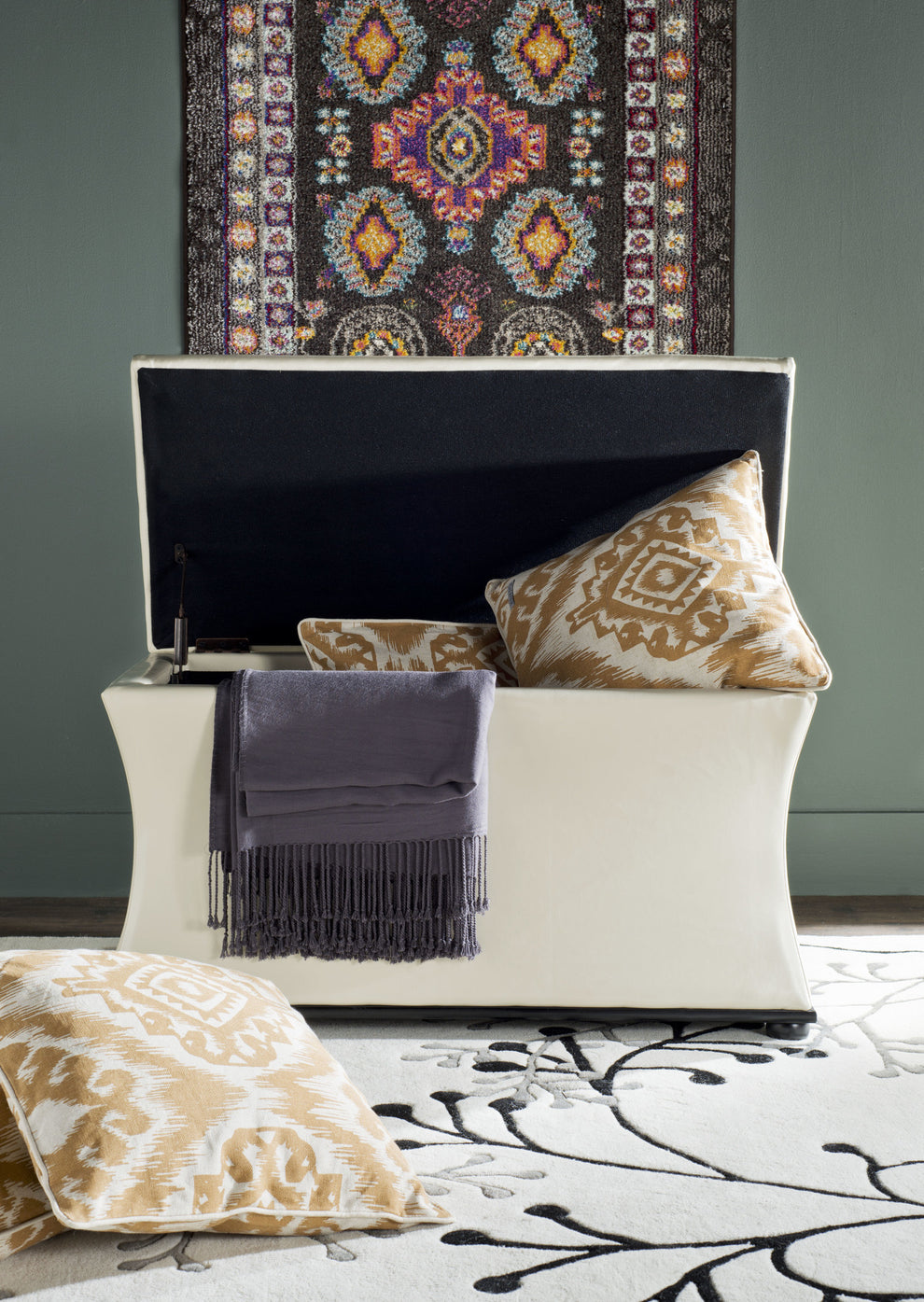 Safavieh Aroura Storage Bench | Benches | Modishstore - 20
