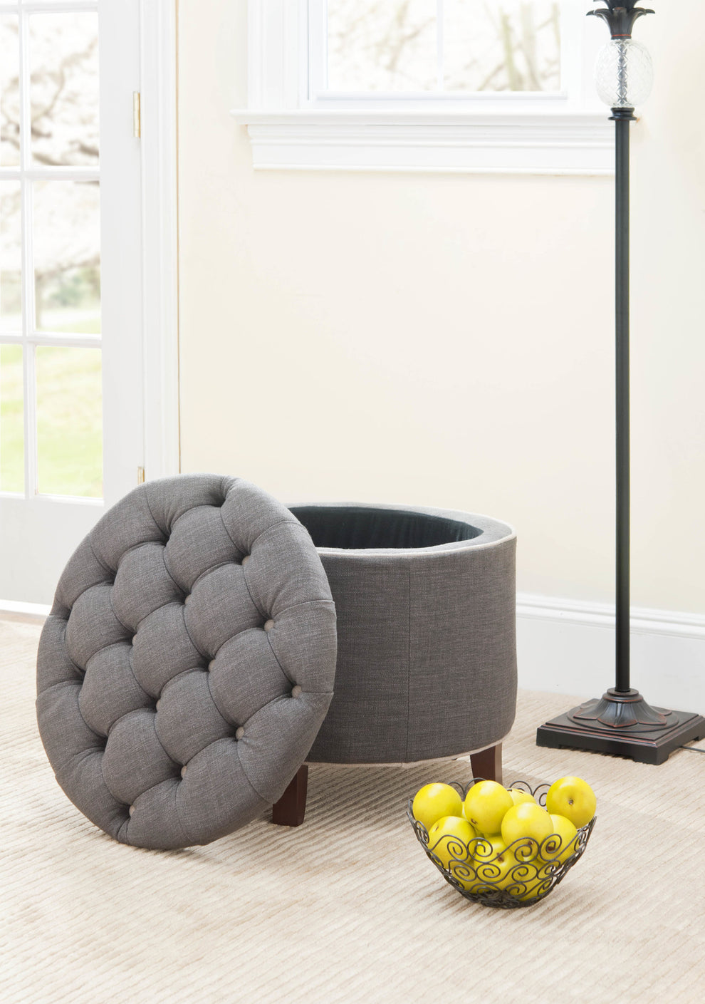 Safavieh Amelia Tufted Storage Ottoman | Ottomans | Modishstore - 24