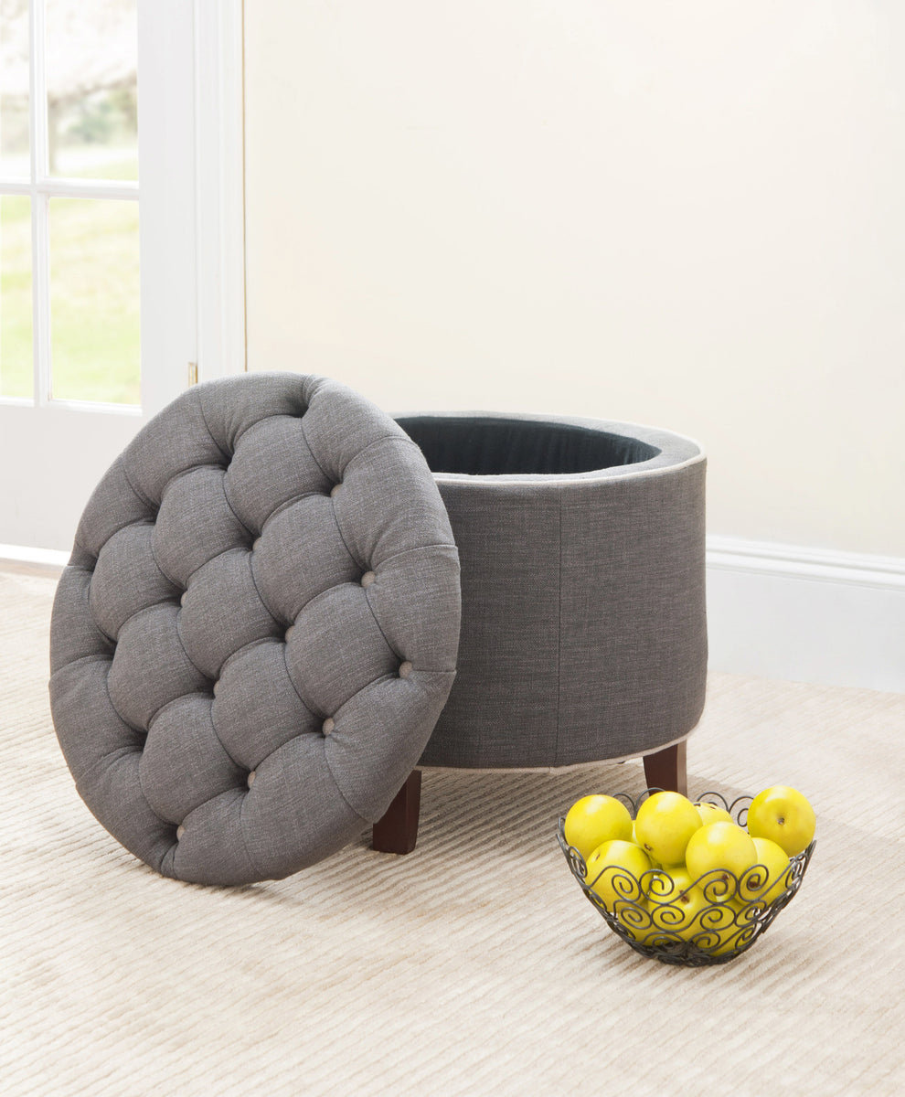 Safavieh Amelia Tufted Storage Ottoman | Ottomans | Modishstore - 25