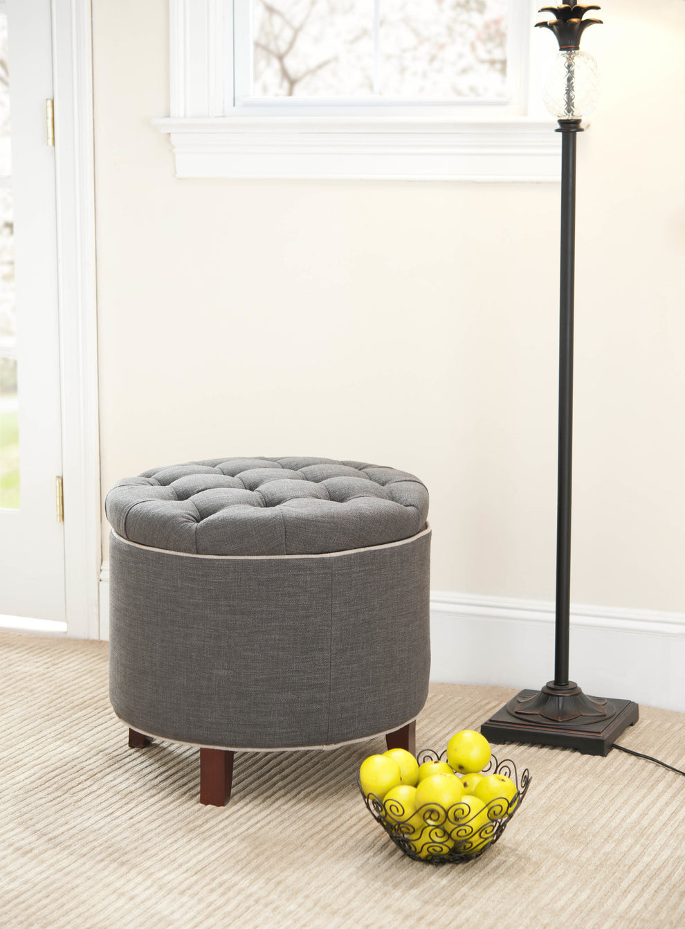 Safavieh Amelia Tufted Storage Ottoman | Ottomans | Modishstore - 1