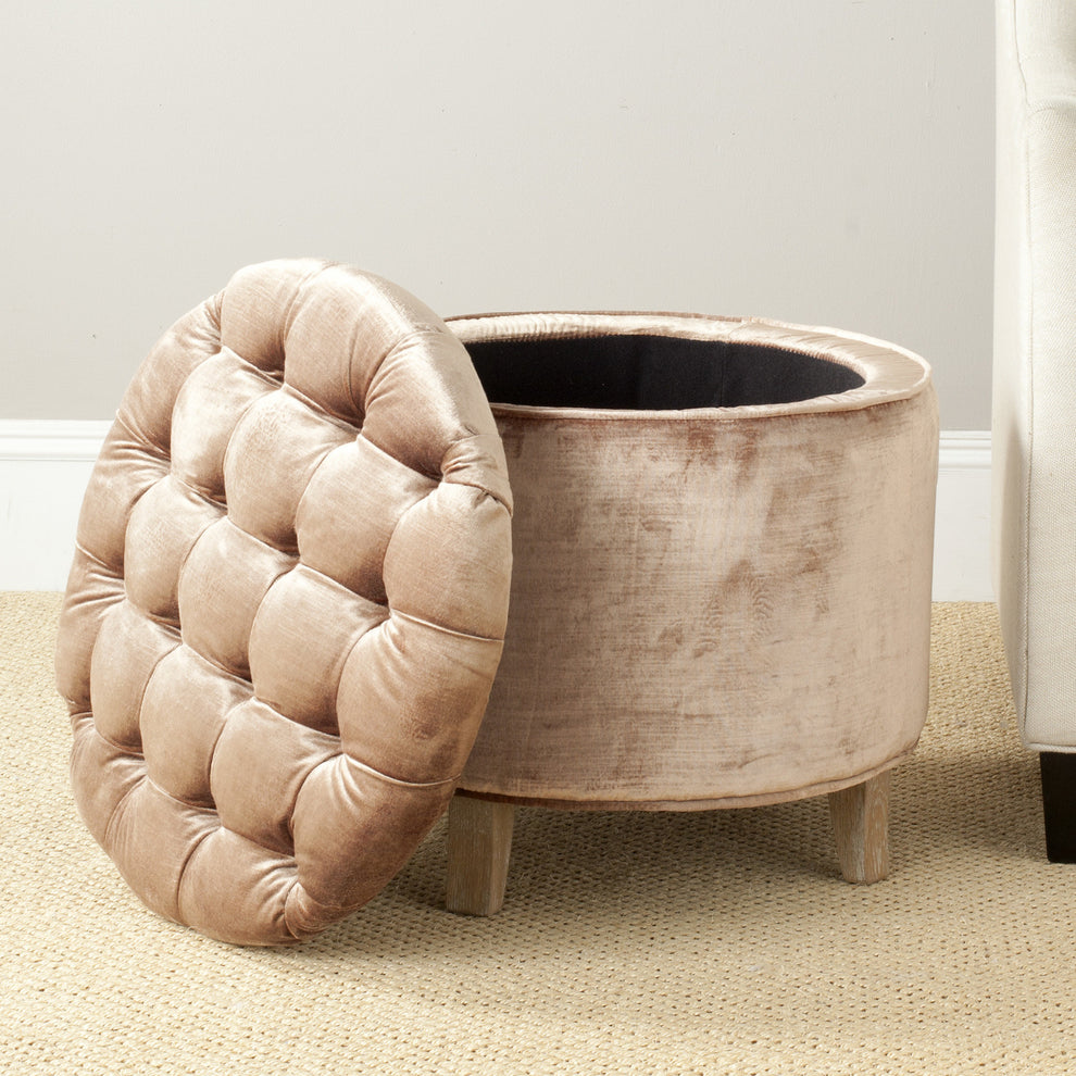 Safavieh Amelia Tufted Storage Ottoman | Ottomans | Modishstore - 74