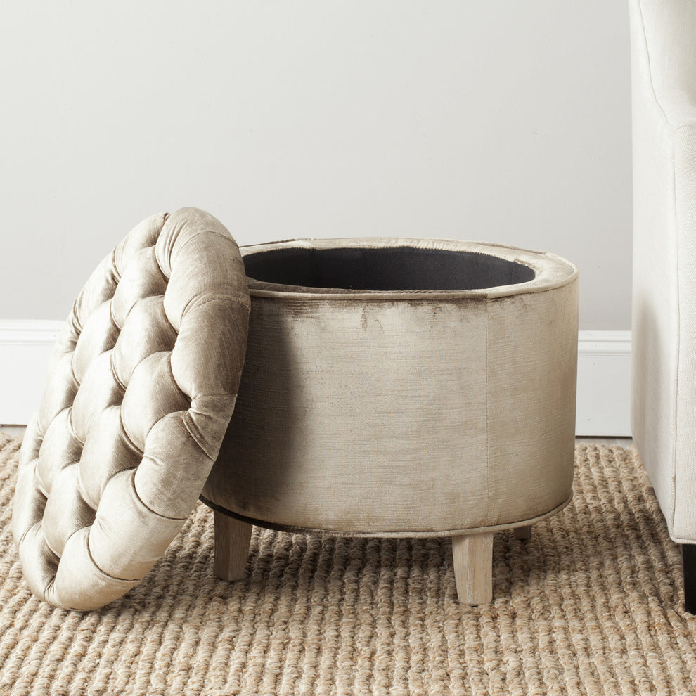 Safavieh Amelia Tufted Storage Ottoman | Ottomans | Modishstore - 76