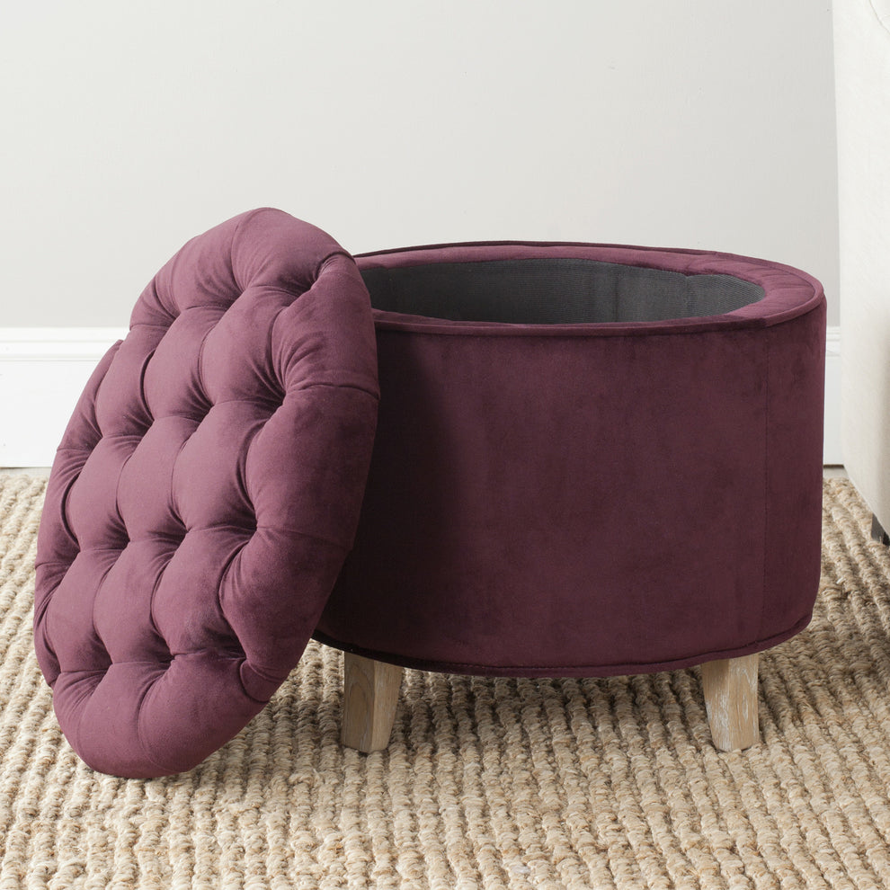 Safavieh Amelia Tufted Storage Ottoman | Ottomans | Modishstore - 80