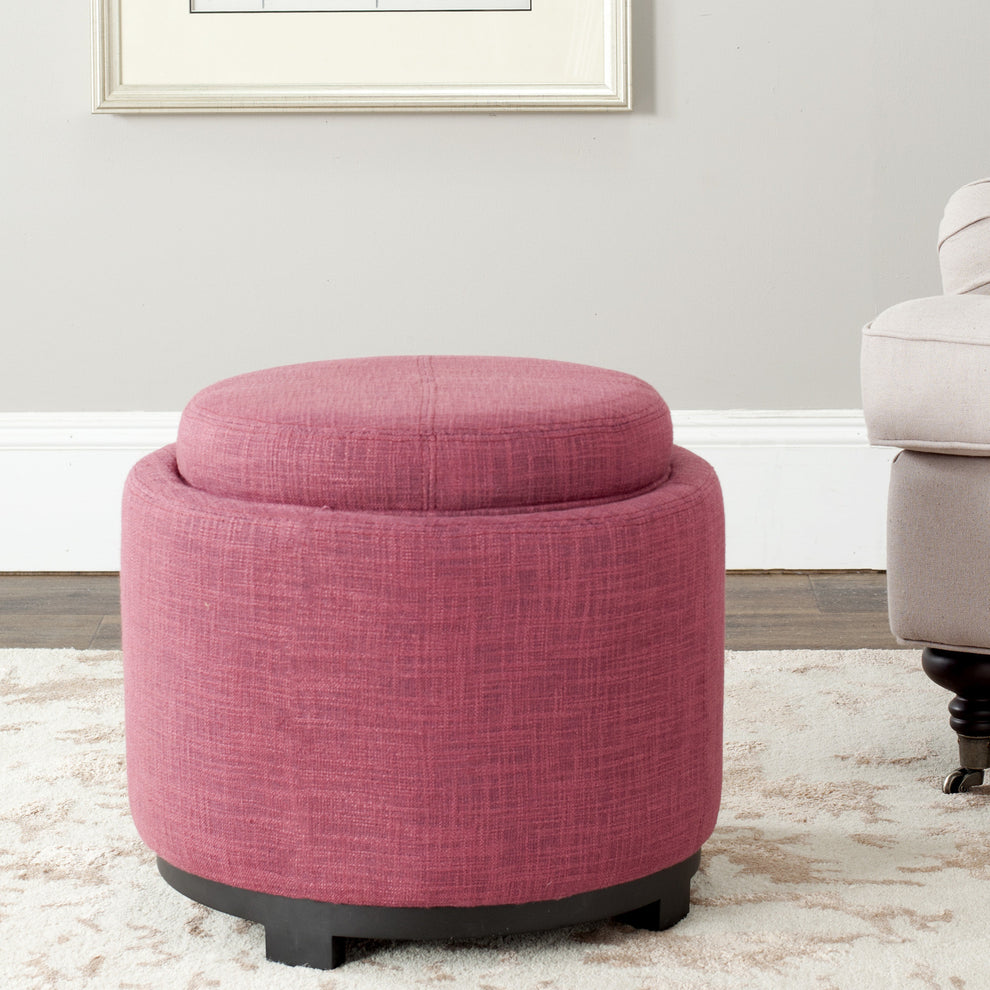 Safavieh Chelsea Round Tray Ottoman | Ottomans | Modishstore - 1
