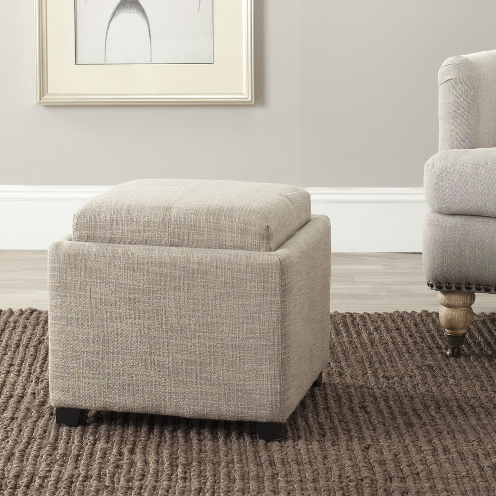 Safavieh Harrison Single Tray Ottoman | Ottomans | Modishstore - 1