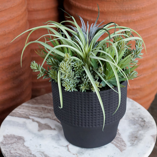 Nama Planter Set of 2 Gold Leaf Design Group | Planters, Troughs & Cachepots | Modishstore - 2