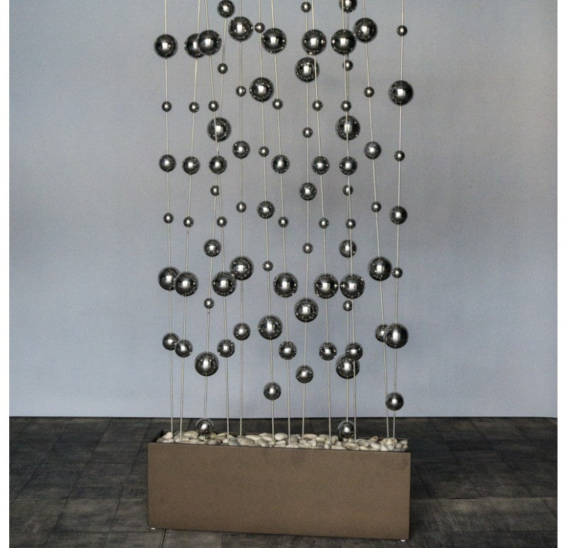 Gold Leaf Design Group Ball Sway In Custom Rectangle Planter (Polished White River Rock At Base) | Artificial Flora | Modishstore - 2