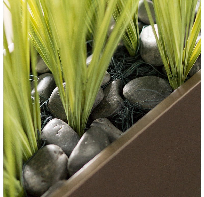 Gold Leaf Design Group Short Japanese Grass In Custom Rectangle Planter | Artificial Flora | Modishstore - 2