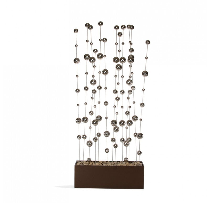 Gold Leaf Design Group Ball Sway In Custom Rectangle Planter (Polished White River Rock At Base) | Artificial Flora | Modishstore