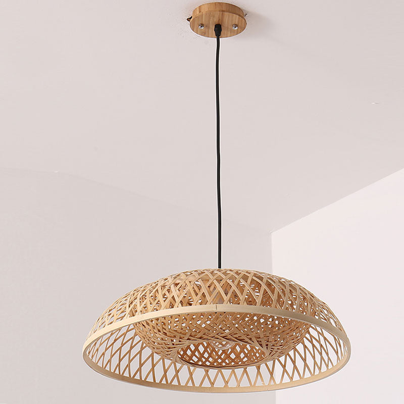 Bamboo Wicker Rattan Pendant Light By Artisan Living-12375-3