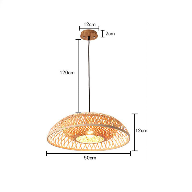 Bamboo Wicker Rattan Pendant Light By Artisan Living-12379-7