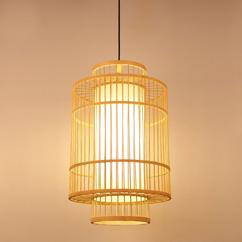 Handmade Bamboo Wicker Rattan Rod Pendant Light By Artisan Living-5