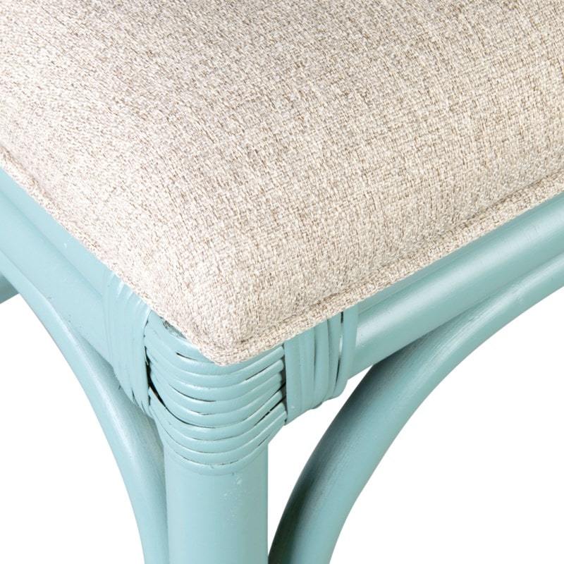 Hampton Chippendale Rattan Barstool by Jeffan in 3 colors White  Grey and sky blue . Barstool made of rattan | Bar Stools | Modishstore - 10