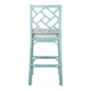 Hampton Chippendale Rattan Barstool by Jeffan in 3 colors White  Grey and sky blue . Barstool made of rattan | Bar Stools | Modishstore - 11