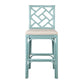 Hampton Chippendale Rattan Barstool by Jeffan in 3 colors White  Grey and sky blue . Barstool made of rattan | Bar Stools | Modishstore - 12