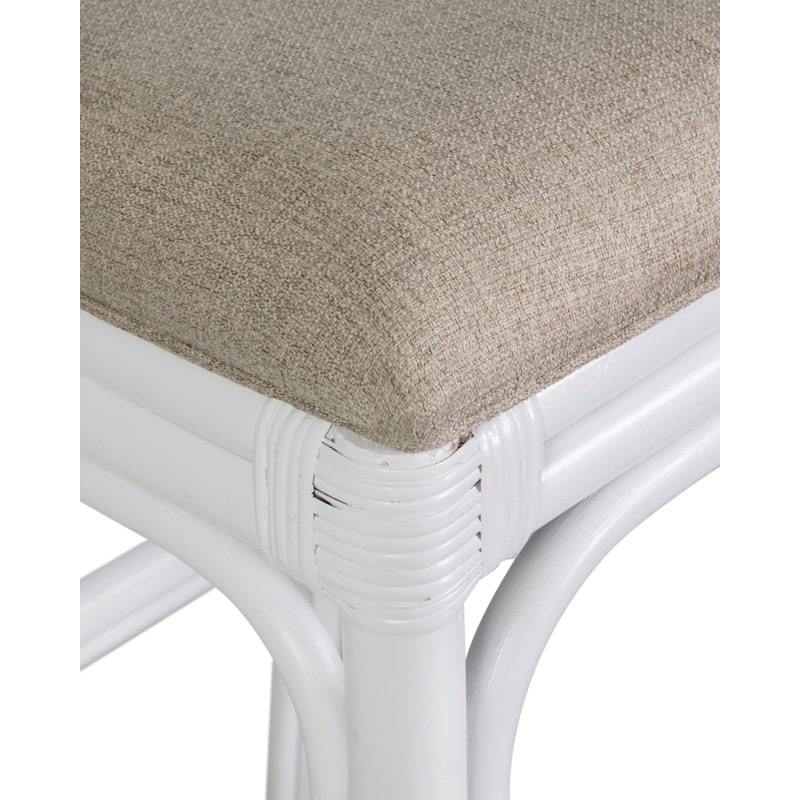 Hampton Chippendale Rattan Barstool by Jeffan in 3 colors White  Grey and sky blue . Barstool made of rattan | Bar Stools | Modishstore - 3