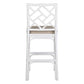 Hampton Chippendale Rattan Barstool by Jeffan in 3 colors White  Grey and sky blue . Barstool made of rattan | Bar Stools | Modishstore - 5