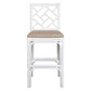 Hampton Chippendale Rattan Barstool by Jeffan in 3 colors White  Grey and sky blue . Barstool made of rattan | Bar Stools | Modishstore - 2