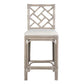 Hampton Chippendale Rattan Barstool by Jeffan in 3 colors White  Grey and sky blue . Barstool made of rattan | Bar Stools | Modishstore - 19