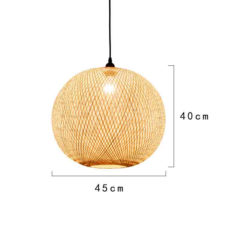 Hand Bamboo Wicker Rattan Ball Globe Sphere Pendant Lights By Artisan Living | ModishStore | Pendant Lamps-2