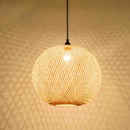 Hand Bamboo Wicker Rattan Ball Globe Sphere Pendant Lights By Artisan Living | ModishStore | Pendant Lamps-6