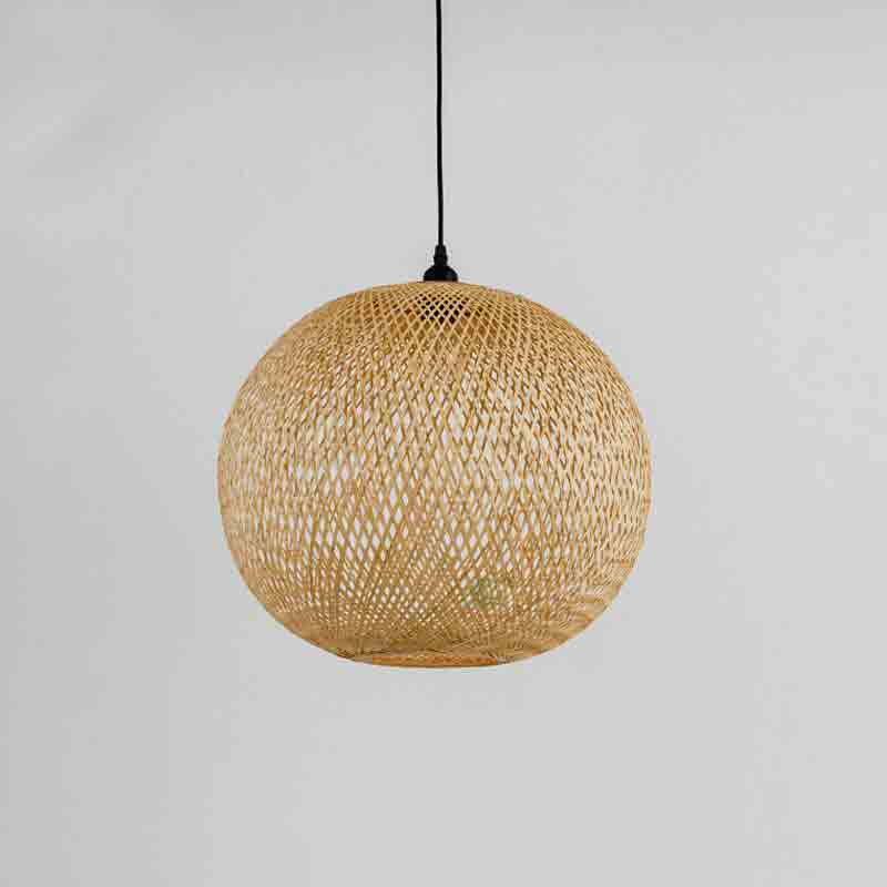 Hand Bamboo Wicker Rattan Ball Globe Sphere Pendant Lights By Artisan Living | ModishStore | Pendant Lamps-7