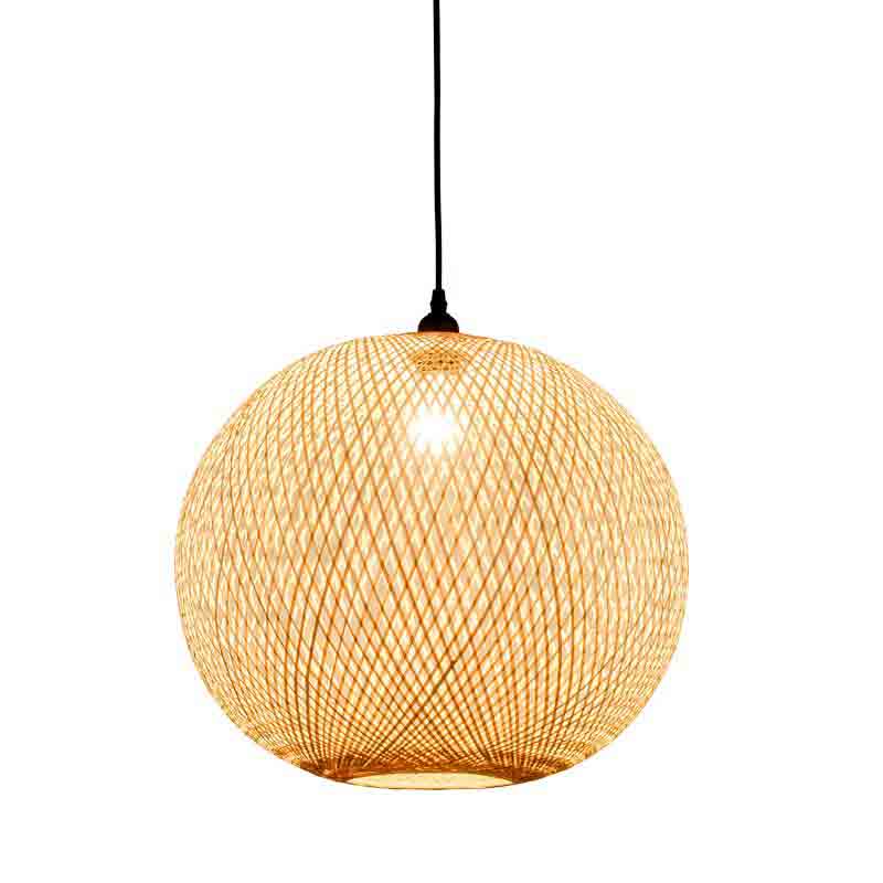 Hand Bamboo Wicker Rattan Ball Globe Sphere Pendant Lights By Artisan Living | ModishStore | Pendant Lamps-8