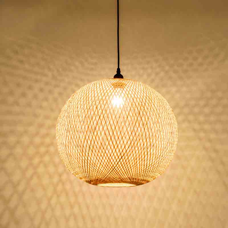 Hand Bamboo Wicker Rattan Ball Globe Sphere Pendant Lights By Artisan Living | ModishStore | Pendant Lamps