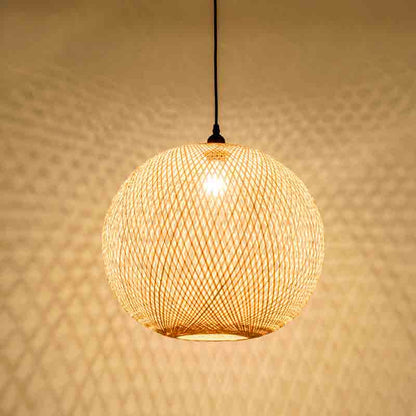 Hand Bamboo Wicker Rattan Ball Globe Sphere Pendant Lights By Artisan Living | ModishStore | Pendant Lamps