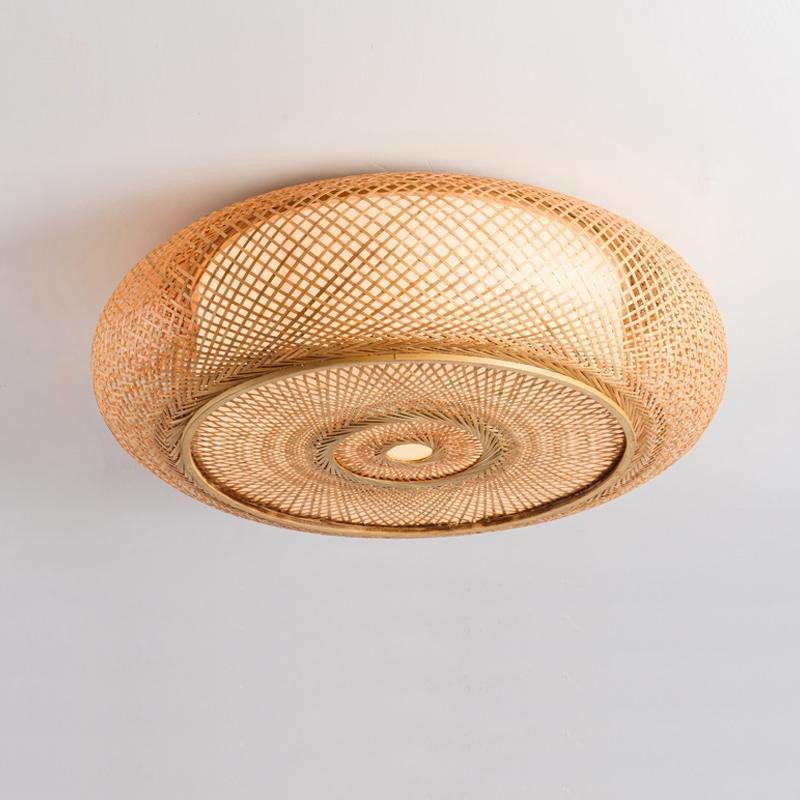 Bamboo Round Ceiling Plafon Lamp | ModishStore | Ceiling Lamps-4