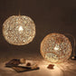 Hand-Woven Simple Beige Rattan Ball White Pendant Light by Artisan Living-2