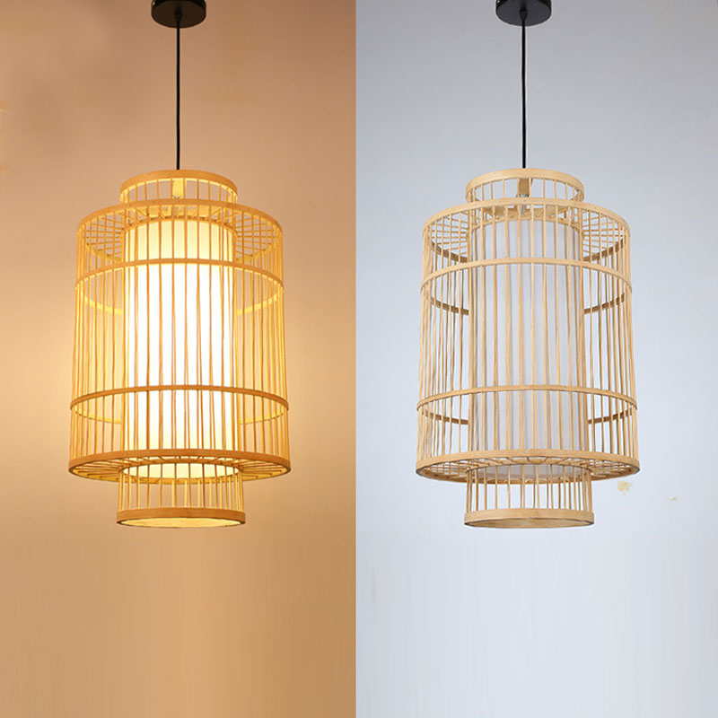 Handmade Bamboo Wicker Rattan Rod Pendant Light By Artisan Living-3