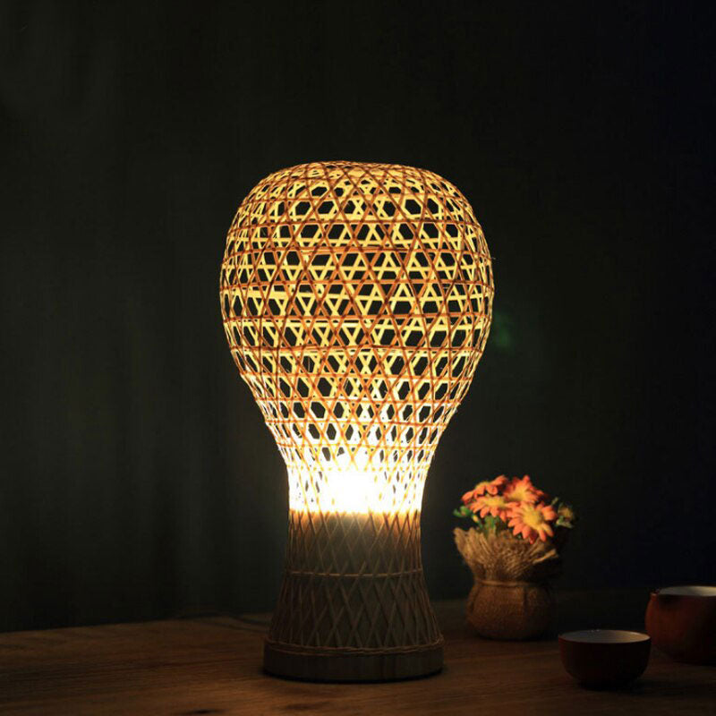 Bamboo Wicker Rattan Nest Table Lamp By Artisan Living-6