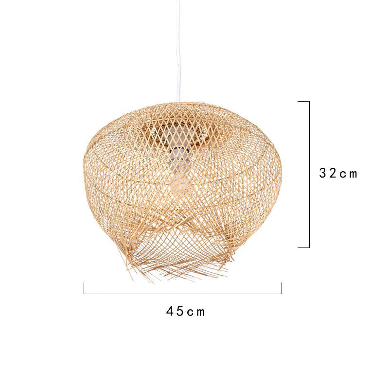 Bamboo Wicker Rattan Nest Shade Pendant Light By Artisan Living-6