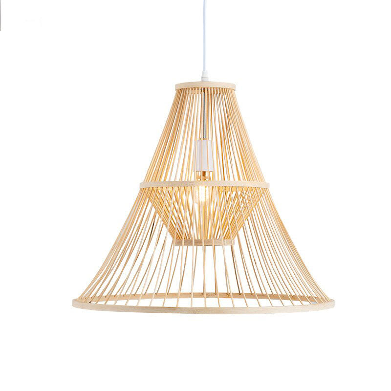 Bamboo Wicker Rattan Rod Pendant Light By Artisan Living-12404-3