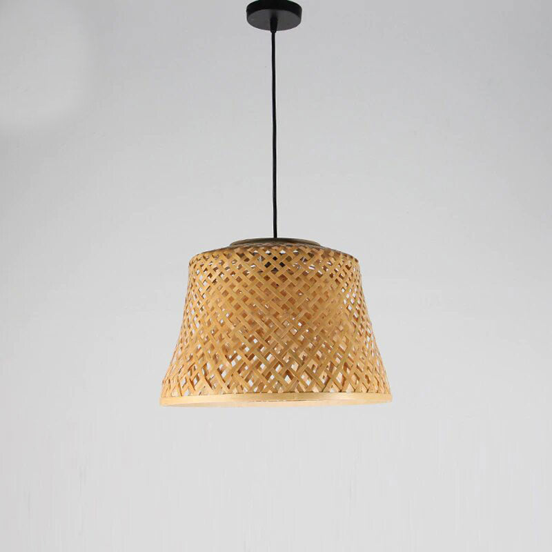 Bamboo Wicker Rattan Round Shade Pendant Light By Artisan Living-7