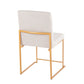 High Back Fuji Contemporary Dining Chair in Gold Steel and Beige Fabric By LumiSource - Set of 2 | Dining Chairs | Modishstore - 7
