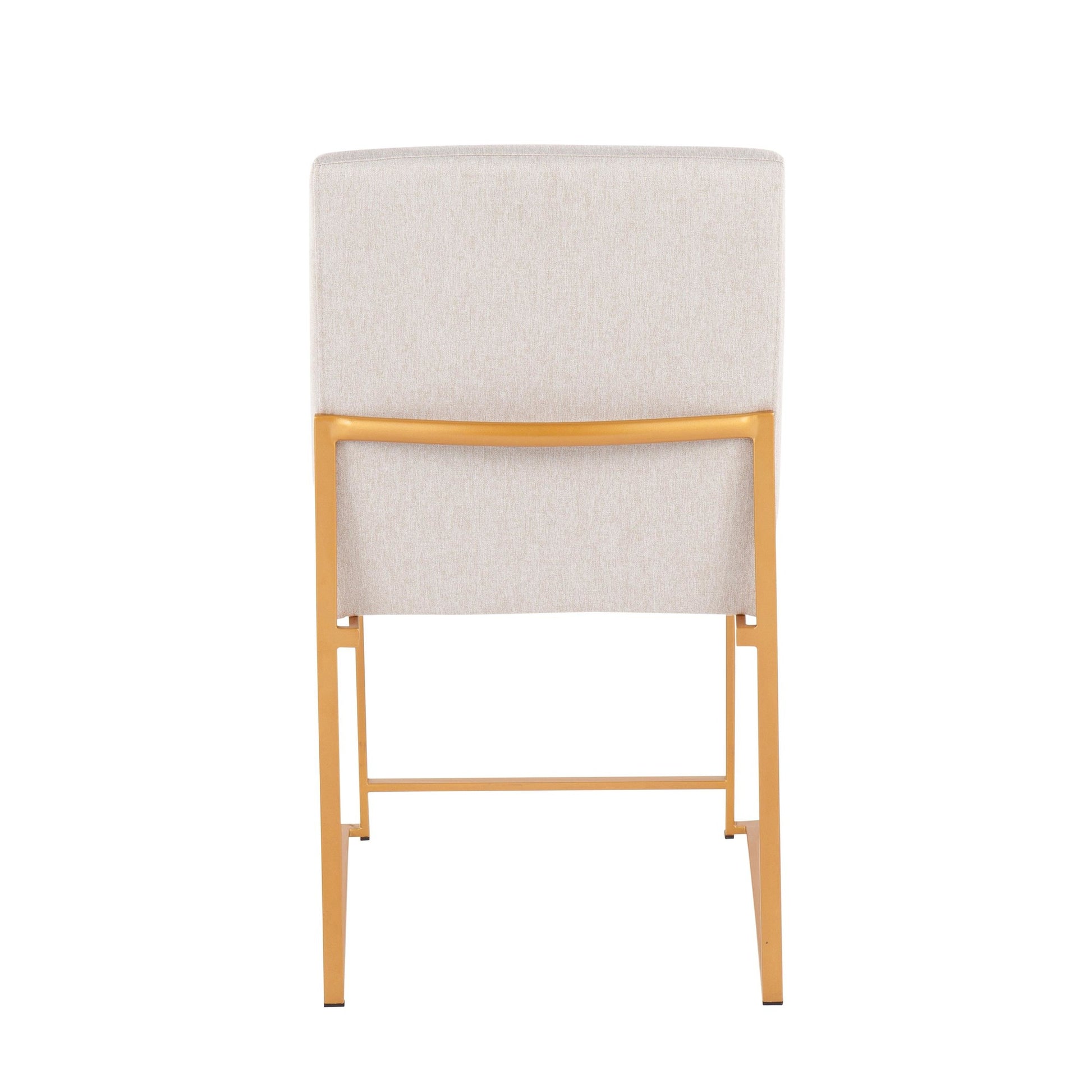 High Back Fuji Contemporary Dining Chair in Gold Steel and Beige Fabric By LumiSource - Set of 2 | Dining Chairs | Modishstore - 8