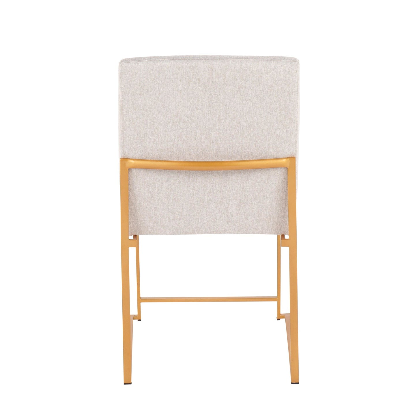 High Back Fuji Contemporary Dining Chair in Gold Steel and Beige Fabric By LumiSource - Set of 2 | Dining Chairs | Modishstore - 8