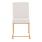 High Back Fuji Contemporary Dining Chair in Gold Steel and Beige Fabric By LumiSource - Set of 2 | Dining Chairs | Modishstore - 2