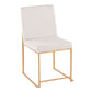 High Back Fuji Contemporary Dining Chair in Gold Steel and Beige Fabric By LumiSource - Set of 2 | Dining Chairs | Modishstore - 5