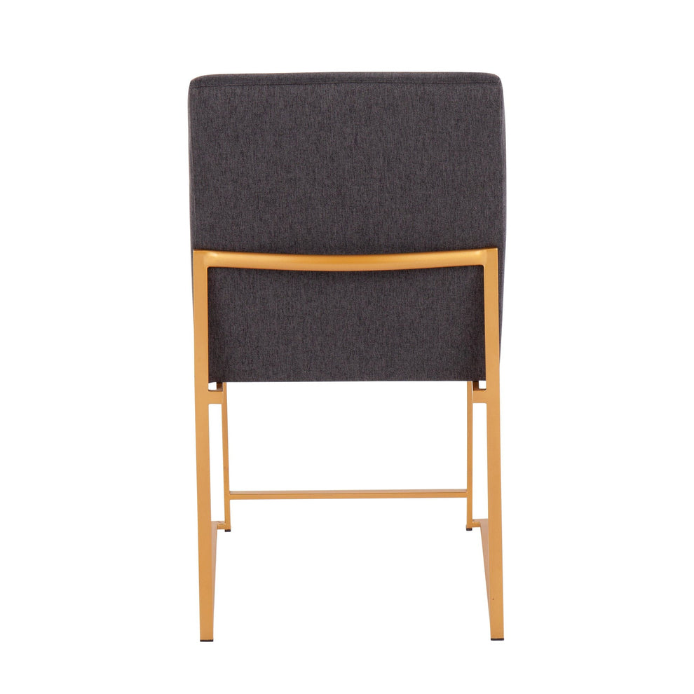 High Back Fuji Contemporary Dining Chair in Gold Steel and Beige Fabric By LumiSource - Set of 2 | Dining Chairs | Modishstore - 16