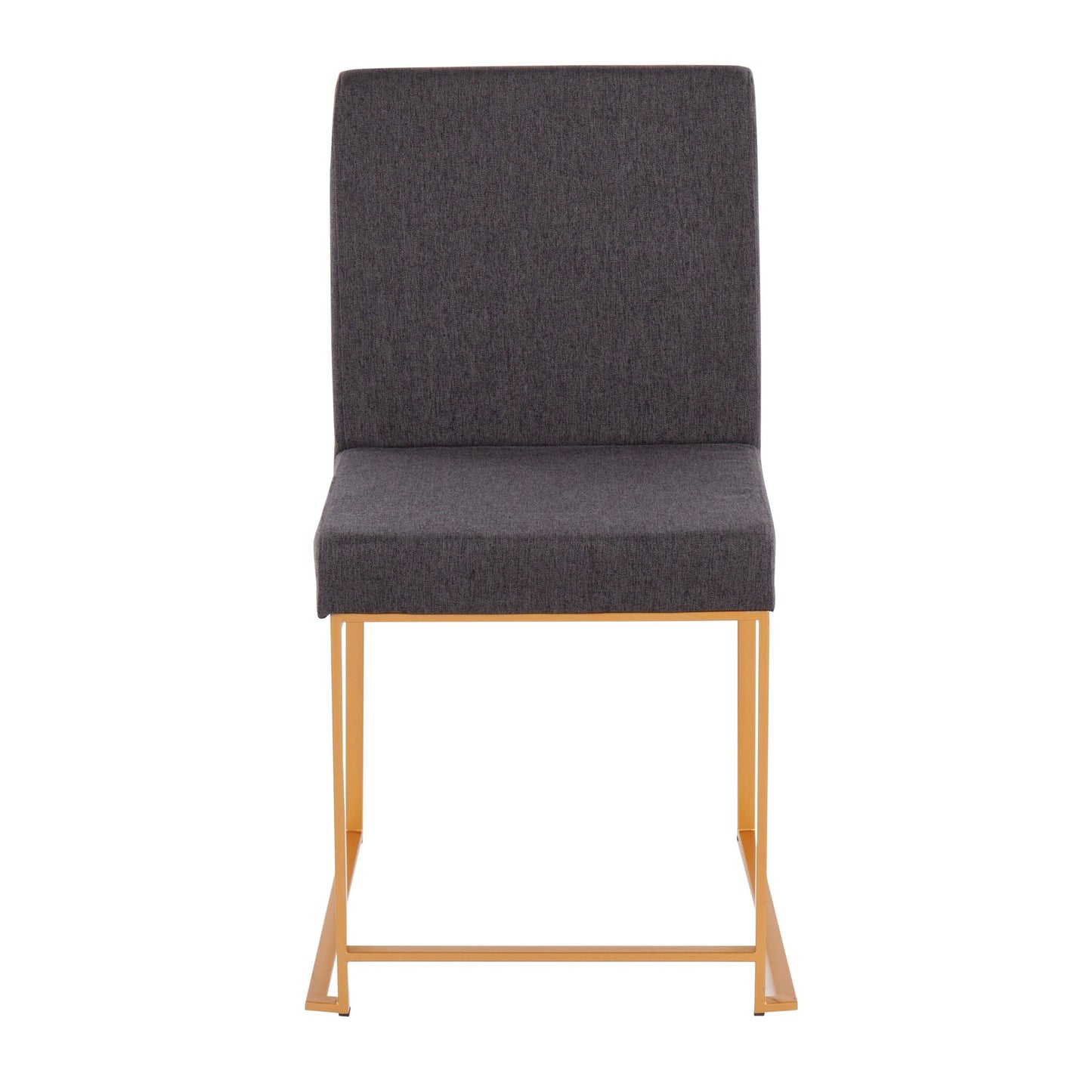 High Back Fuji Contemporary Dining Chair in Gold Steel and Beige Fabric By LumiSource - Set of 2 | Dining Chairs | Modishstore - 10