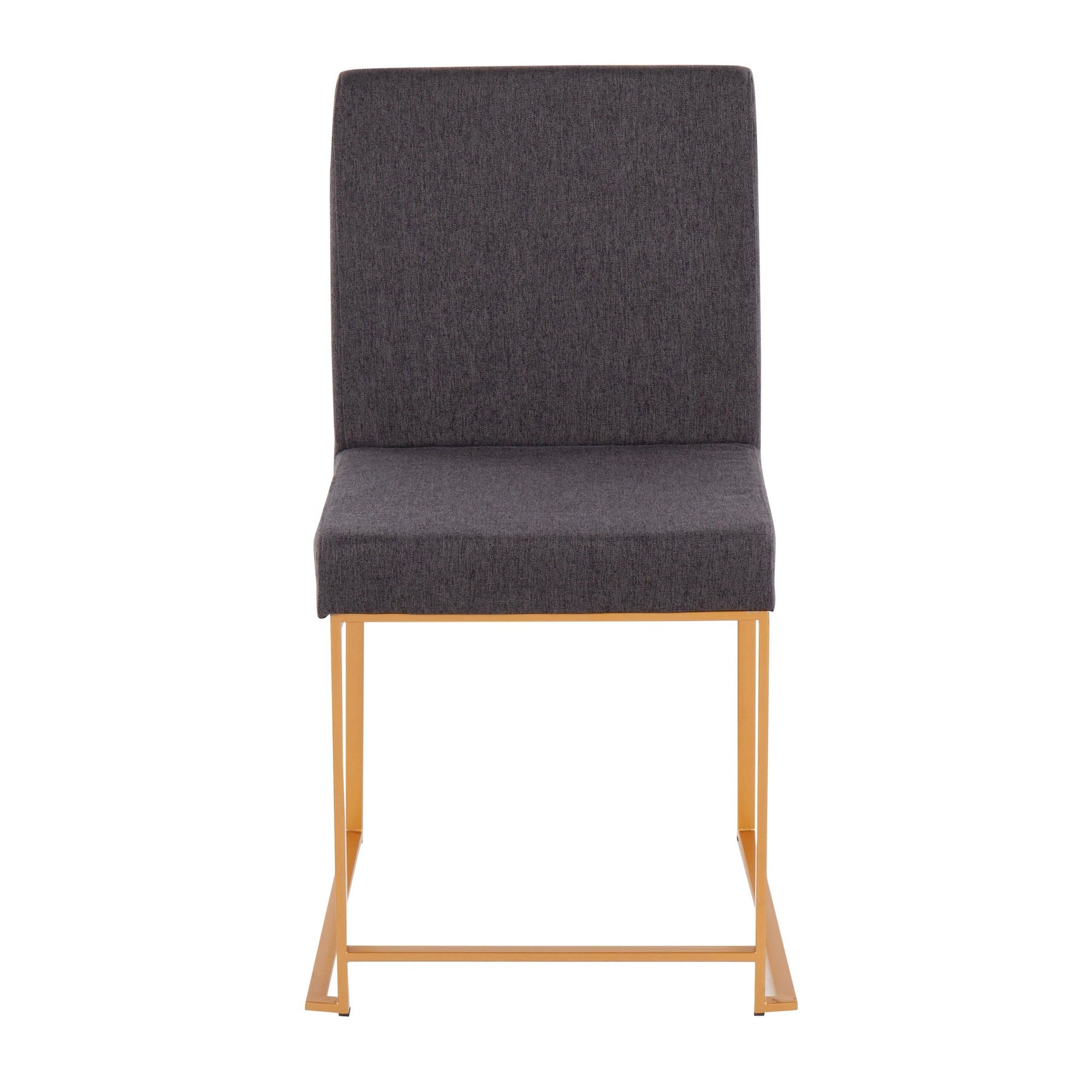 High Back Fuji Contemporary Dining Chair in Gold Steel and Beige Fabric By LumiSource - Set of 2 | Dining Chairs | Modishstore - 10