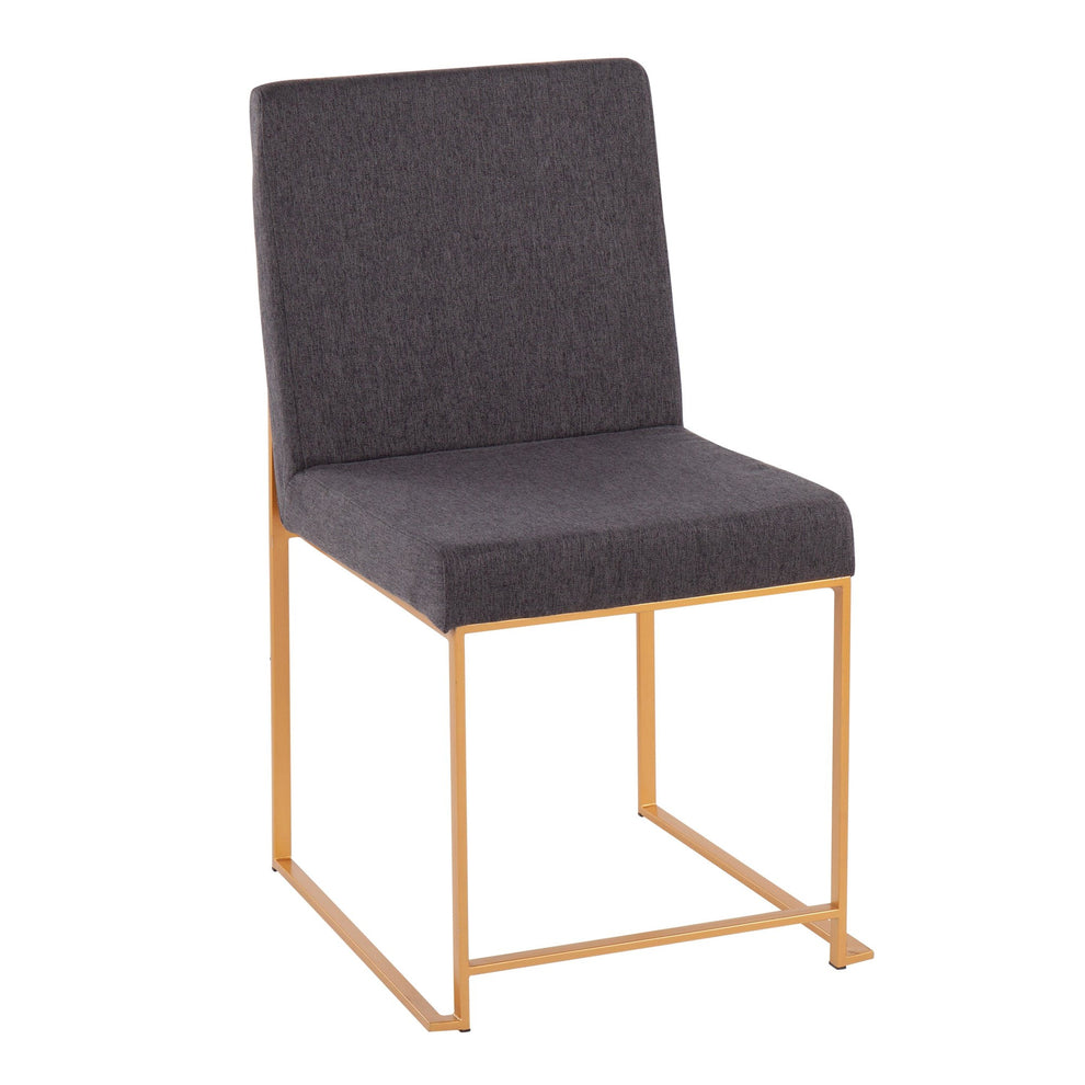 High Back Fuji Contemporary Dining Chair in Gold Steel and Beige Fabric By LumiSource - Set of 2 | Dining Chairs | Modishstore - 13