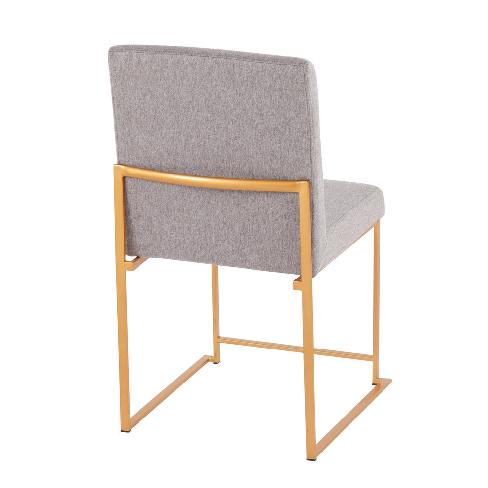 High Back Fuji Contemporary Dining Chair in Gold Steel and Beige Fabric By LumiSource - Set of 2 | Dining Chairs | Modishstore - 23
