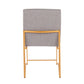 High Back Fuji Contemporary Dining Chair in Gold Steel and Beige Fabric By LumiSource - Set of 2 | Dining Chairs | Modishstore - 24