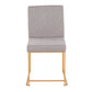 High Back Fuji Contemporary Dining Chair in Gold Steel and Beige Fabric By LumiSource - Set of 2 | Dining Chairs | Modishstore - 18