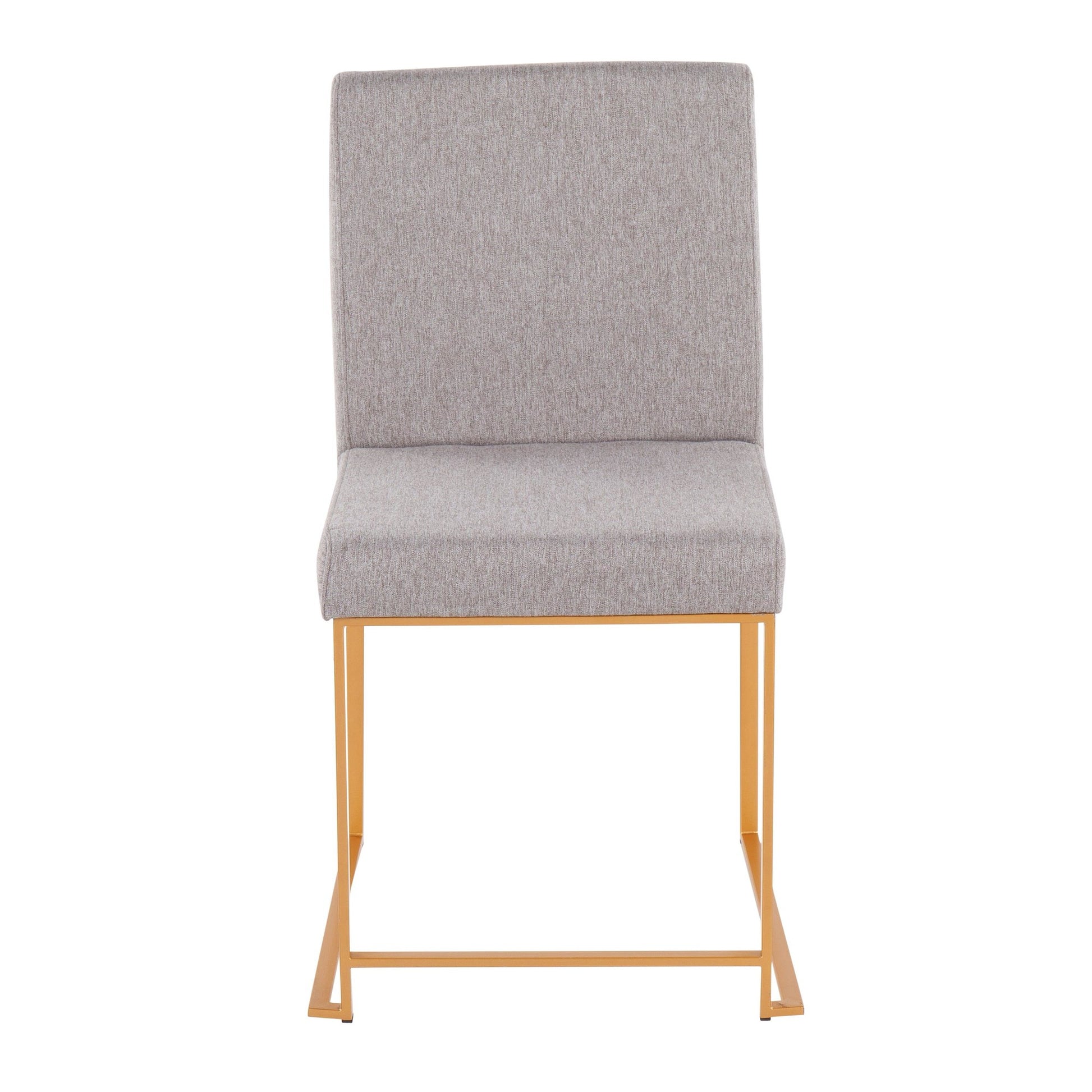 High Back Fuji Contemporary Dining Chair in Gold Steel and Beige Fabric By LumiSource - Set of 2 | Dining Chairs | Modishstore - 18