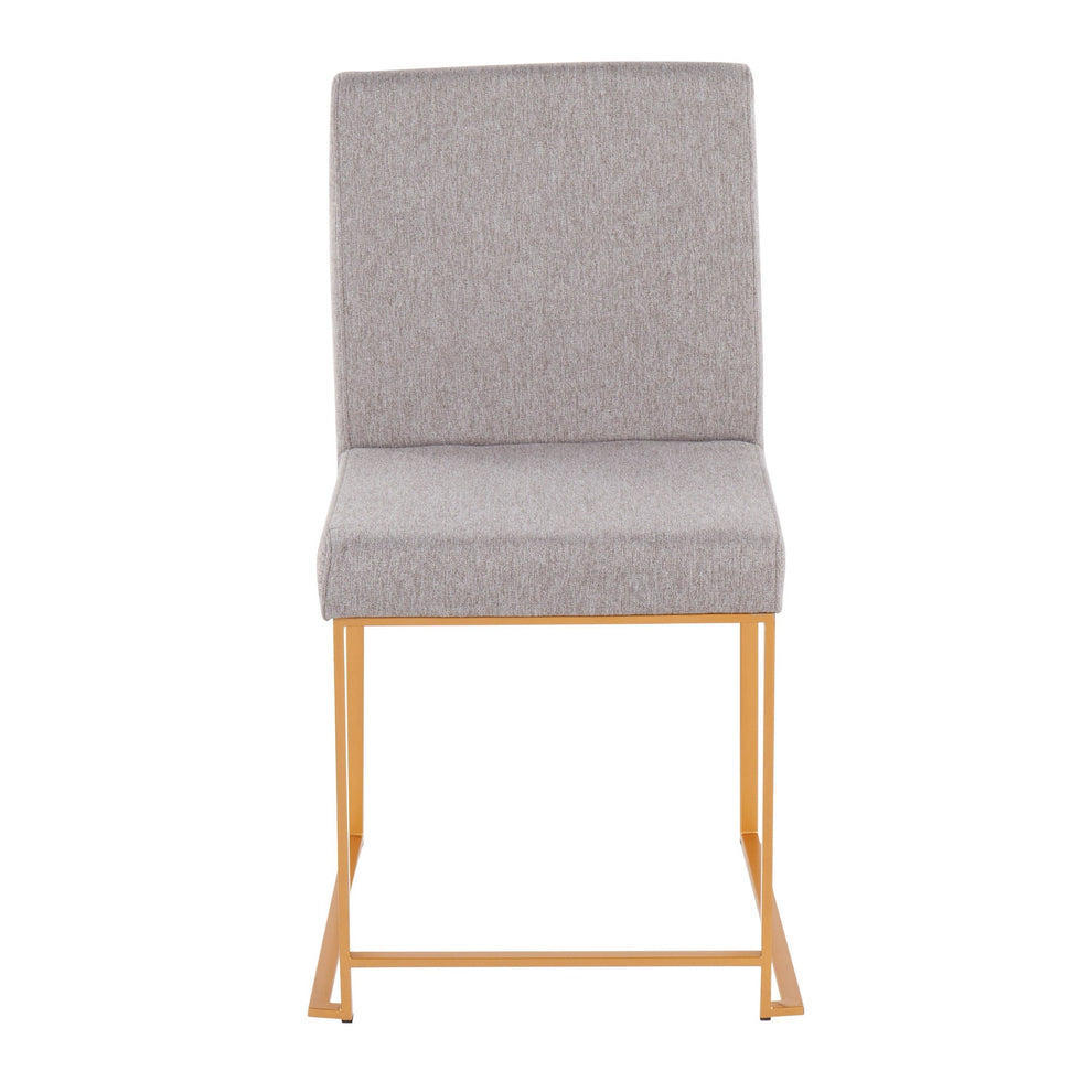 High Back Fuji Contemporary Dining Chair in Gold Steel and Beige Fabric By LumiSource - Set of 2 | Dining Chairs | Modishstore - 18